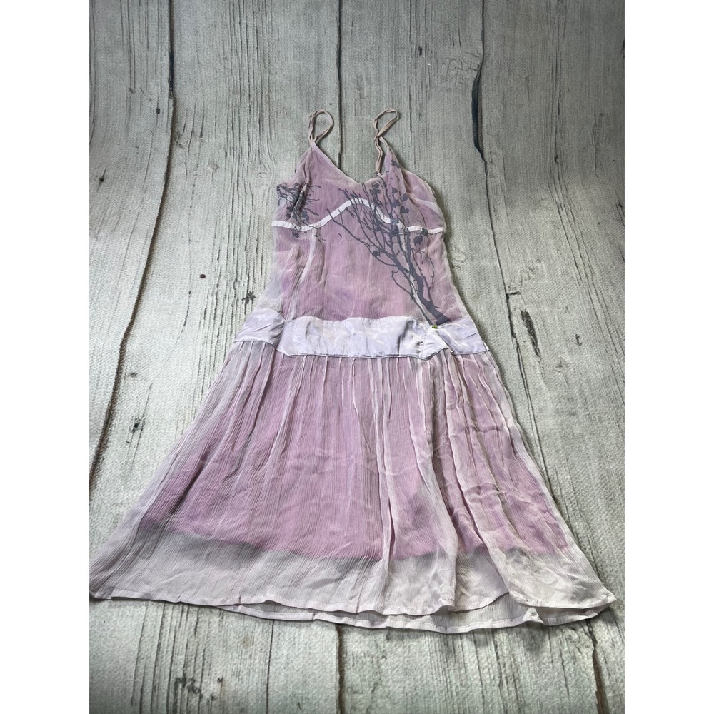Y2K Living Planet Slip Dress Womens Medium Purple Silk Fairycore